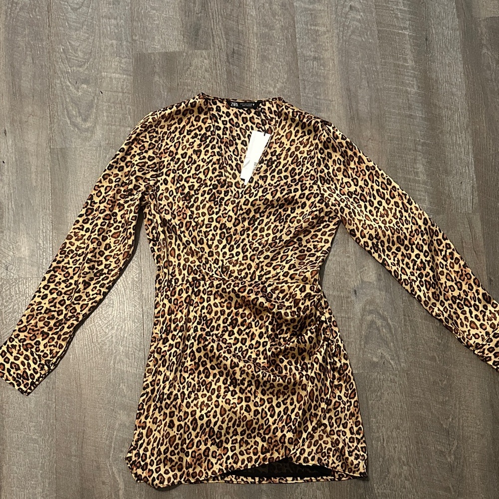 Leopard Print Wrap Dress